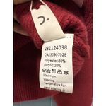 CriMMENSE Mock Neck Sweater Ribbed Knit Pullover Burgundy White Stitch M/L Red Size M Photo 6