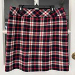 Talbots Women’s Plaid SKIRT Sz 14 Wool Blend Red Office Academia Career Side Zip Photo 0