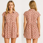 Women's Emily Wonder Pink Floral Striped Mini Dress S Photo 1