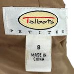 Talbots Petites 8 Soft Gold Metallic Button Closure 100% Leather Jacket Luxury Photo 9