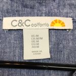 C&C California Women’s Linen Blend Blue Mother of Pearl Button-Up Maxi Dress Photo 7