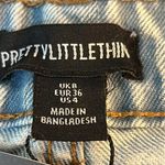 Pretty Little Thing Light Blue Boyfriend Jeans Distressed Thigh Size 4 Photo 8