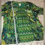 Anthropologie Fig and Flower Boho Peasant Blouse Women’s Size 1X Lined Peacock Green Photo 9