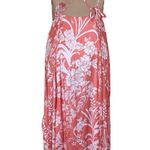 Free People Ashley Slip Dress 8 Womens Pink Plunge Maxi Ruffle Feminine Floral Photo 2
