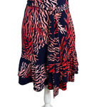 Michael Kors Michael Coral Sea Print Belted Mini Dress Ruffle Hem Navy Size XS Photo 6