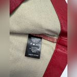 Vibrant faux leather n Red Mini Skirt with Zipper Photo 3