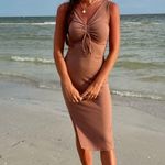 Antistar Anistar Tan Dress Bodycon Photo 2