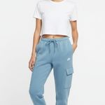 Nike Sportswear Club Fleece Cargo Joggers Womens Size Medium Blue Sweatpants Photo 0