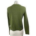 Madewell Elwood Women's Olive Green Rib Knit Knot Long Sleeve Sweater Top Size M Photo 1