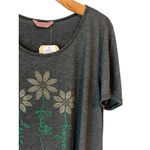 SJS Tunic T Shirt Womens 3X Gray Rinestone Flower Love Faith Hope Scoop Neck NWT Photo 2