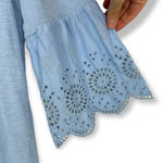 J.Jill  | Medium | Cornflower Blue Eyelet 3/4 Bell Sleeve Tunic Photo 4