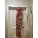 Alice + Olivia  Cyrus Jumpsuit Womens 6 Orange Floral Halter Wide Leg Tropical Photo 5