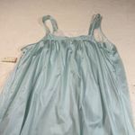 Vintage Baby Blue Satin Lace Trim Nightgown Maxi Dress L Floral‎ Embroidered Size L Photo 6