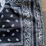 SheIn  Bandana Short Womens Sz XL Black and White Paisley Athletic Shorts Photo 2
