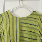 Habitat  blouse 3/4 sleeve size small green striped asymmetric lagenlook artsy Photo 4