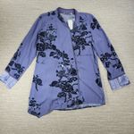 Soft Surroundings Tranquil Blooms Kimono Shirt XL Blue Floral Velvet Burnout New Photo 0