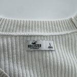 Hollister Cardigan Sweater Womens Large White Soft Ribbed Button Cropped V Neck Photo 2