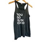 Bella Canvas Mean Girls womens medium dark gray racerback tank top "You Go Glen CoCo"​ Photo 1