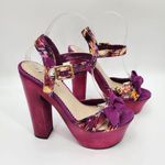 Sole Obsession Chunky Platform Purple Heels Buckle Open Toe Womans Size 7.5 Heel Photo 1