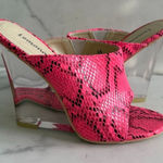 LEMONADE Cotton Candy Snake Pront Lucite Wedges Sandals Size 6.5 Pink Photo 0
