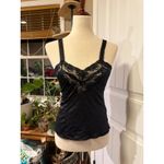 Formfit Black Lace Trim Satin Cami Tank Top Camisole Lingerie Size 34 Photo 0