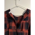 BCBGMAXAZRIA New! Orange & Black LongSleeve Plaid Ruffled Dress Medium Photo 9