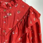 Sézane RARE Sezane Fares Embroidered Ruffled Button Up Blouse Photo 4