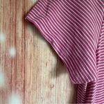 Soft Surroundings  Coco Purple Striped Ruffle Hem T Shirt Photo 4