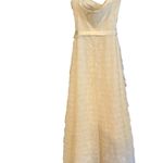 BCBG Maxazria cream tiered tile tule maxi wedding gown special occasion formal Photo 13