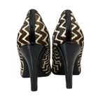 Sofft Womens Heels Pumps Size 10M Cow Hair Leather Cream Brown Zig Zag Striped Photo 5