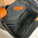 Fossil  Harper flap crossbody bag black leather brown leather strap medium size Photo 6