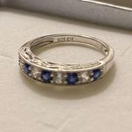 Delmar Sterling Silver White & Blue faux Sapphire Ring. Size 8.5 Photo 3