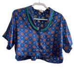 Kathryn Pajama Set Short Sleeve Top & Shorts Blue Floral L Size L Photo 11