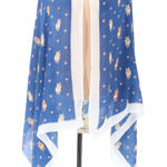 NWT Bass Corgi Dog Scarf Wrap Shawl Womens Blue White Hearts Novelty Flaw 68x34 Photo 0