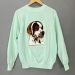 Vintage Dog Sweatshirt Punch Needle Embroidery 3 Photo 0