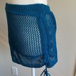 Teal Knit Mini Bikini Cover Up Skirt Size XL Blue Photo 1