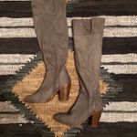 Qupid Grey Suede High Knee Boots Photo 0