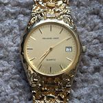 Treasure chest women’s‎ vintage gold tone textured bracelet watch one size Photo 2