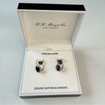 Macy's RH Macy’s & Co Sterling Silver sapphire and Diamond earrings Photo 0