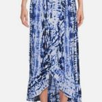 NWT Indigo Blue Tie Dye Ruffle Trim Maxi Skirt Size Large Swim Cover Up Photo 1