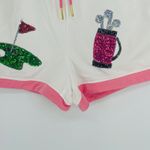 Fantastic Fawn  White Pink Golf Sequin Athletic Shorts Women's Size M Photo 4