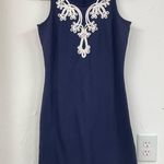 Lilly Pulitzer  Navy Blue Cheryln Soft Shift Mini Dress Womens M Preppy Classic Photo 0