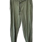 Democracy Olive Green High Rise Paper Bag Belted Jogger Pants Women's Size 8 Photo 0