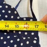 Monteau Los Angeles Navy Polka Dot Scallop Halter Top Size S Photo 2