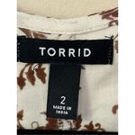 Torrid  Lace Trim Tie Waist Kimono Brown Floral 2 Photo 2