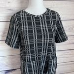 ZARA Trafaluc Black & White Plaid Short Sleeve Shift Dress Photo 6