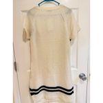 Extra Touch Sweater Dress Knit Short Sleeve Lace Up‎ Casual Cream Black 2X Size XXL Photo 4