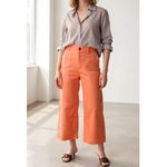 Anthropologie MAEVE x Colette Cropped Wide Leg Linen Pants, Orange, 34” Photo 5