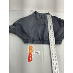 Womans Aeropostale Medium Gray Pullover Elastic Cropped Sweatshirt 1/4 Snap Up Photo 5