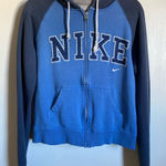 Nike The Athletic Dept Rare Vtg. Navy Zip Up Long Sleeve Hooded Sweatshirt #Pk Photo 0